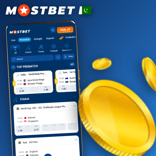 Mostbet affiliate program hero banner with rising revenue share chart for Pakistan