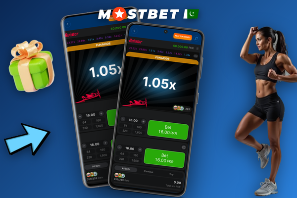 Mostbet Aviator bet panel with PKR 20 stake and five-second countdown before round starts