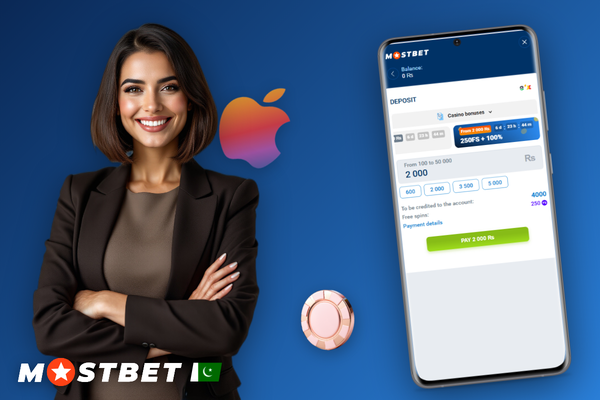 Mostbet deposit converting Bitcoin to PKR balance shown on a smartphone screen