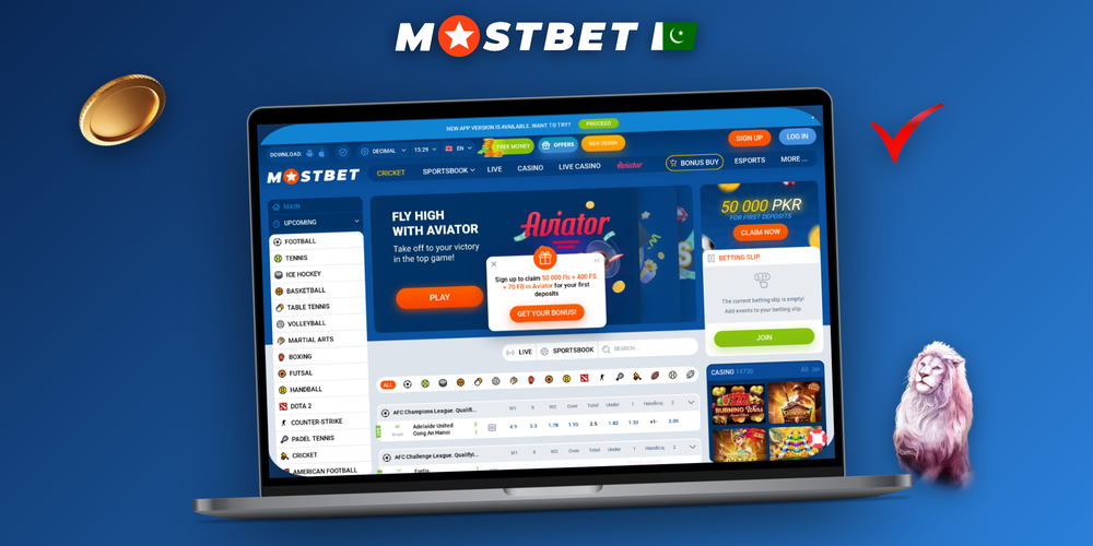 Pakistani player accessing Mostbet online via laptop with JazzCash and Easypaisa payment options