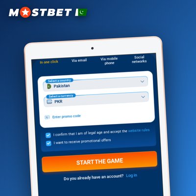 Mostbet sign up by phone with SMS verification code for Pakistani mobile numbers