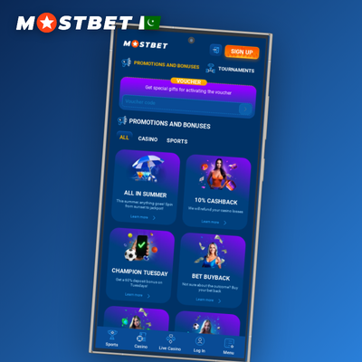 Mostbet reload bonus tile featuring a refresh arrow wrapped around a stack of chips